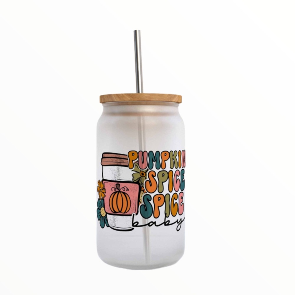 Pumpkin Spice Spice Baby Glass Can cup